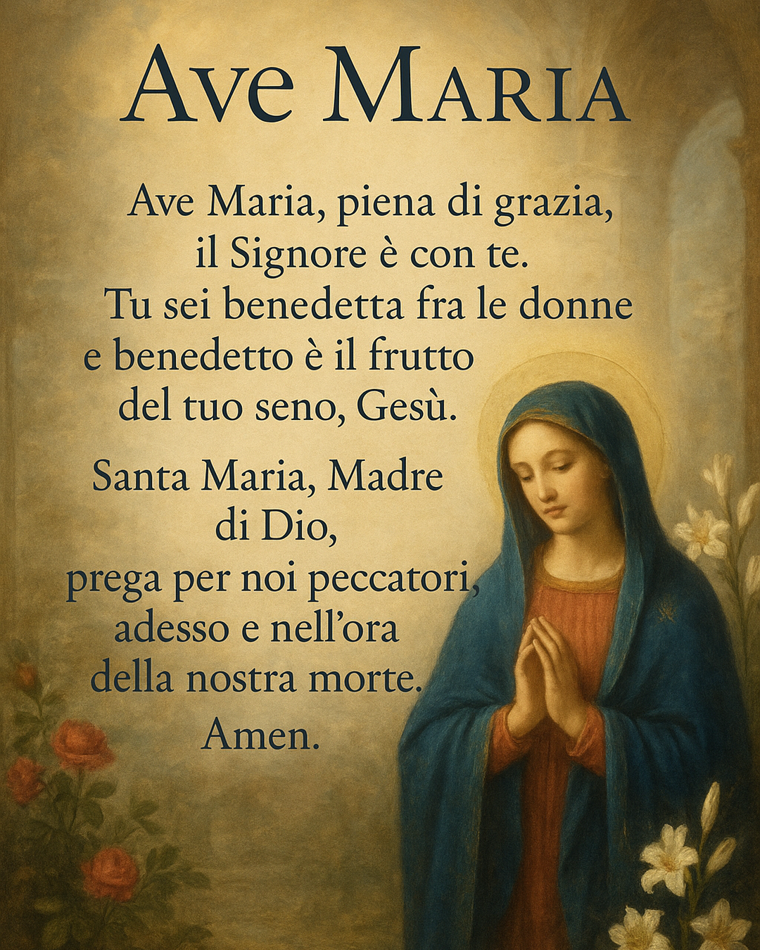 Testo della preghiera «Ave Maria»