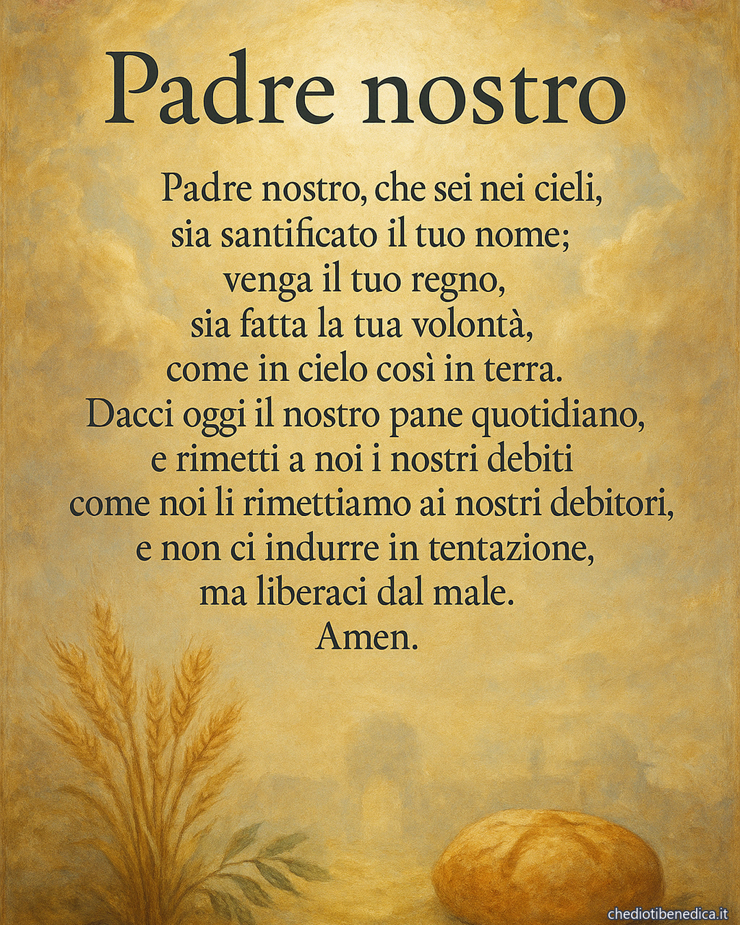 Testo della preghiera «Padre Nostro»